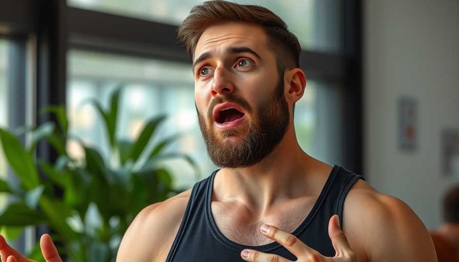 Bearded man speaking indoors about advertising strategies.