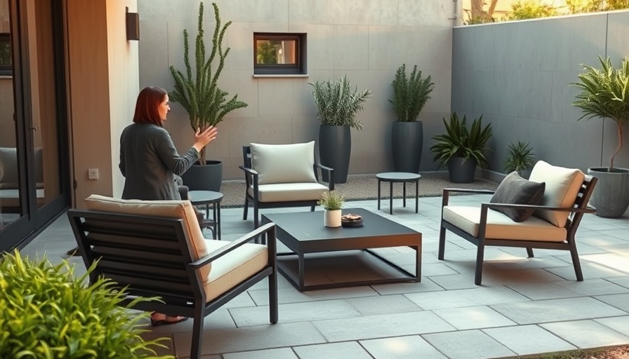 Modern small backyard design ideas with elegant patio furniture.