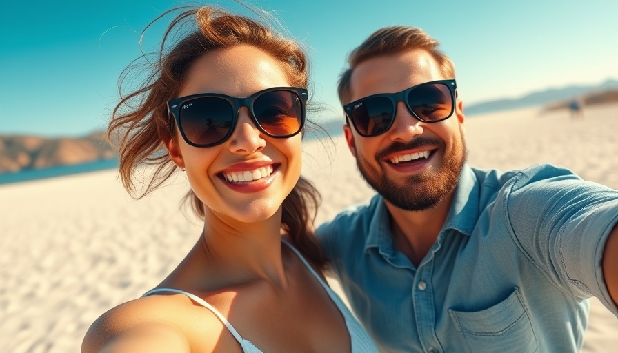 Smiling couple at Cattail Cove State Park beach.