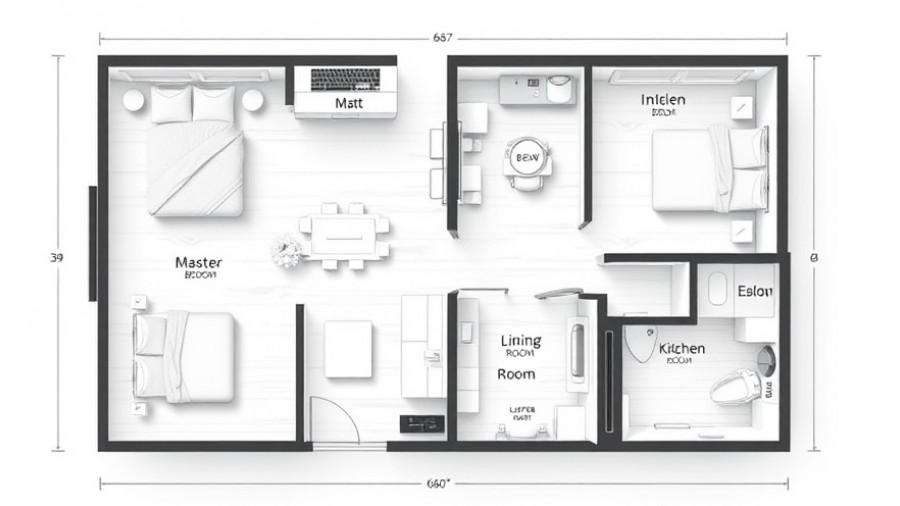 Modern apartment blueprint showcasing interior trends.