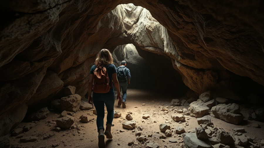 Bat Cave adventure in Lake Havasu, exploring a dimly lit cave.
