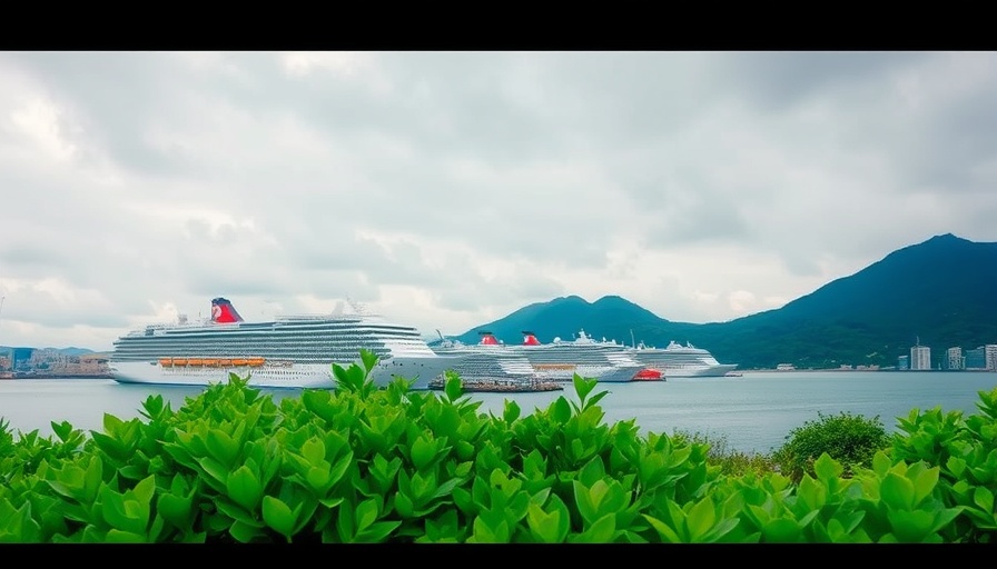 Just Ramblin' Around's New Theme Song over a harbor view with ships.