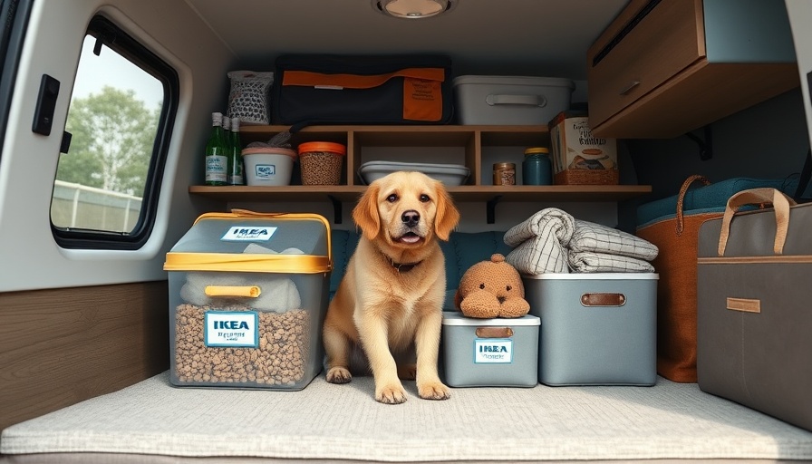 Efficient IKEA dog organization for full-time RV living.