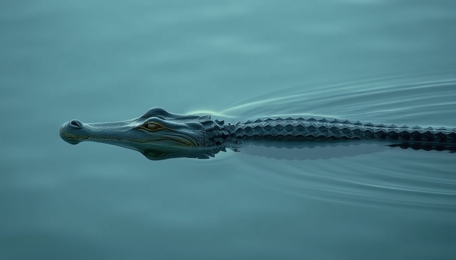 Alligator in 10,000 Islands Wilderness moving through tranquil water.