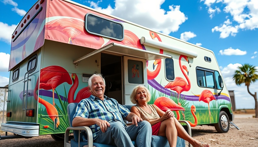 Colorful RV mural captures RV Lifestyle Freedom with a joyful vibe.