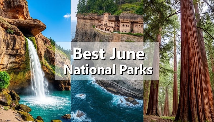 Collage of scenic landscapes highlighting National Parks to Visit in June.