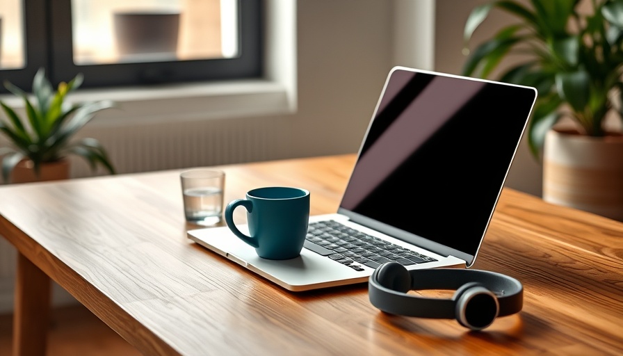 Blogging business ideas workspace with laptop and coffee