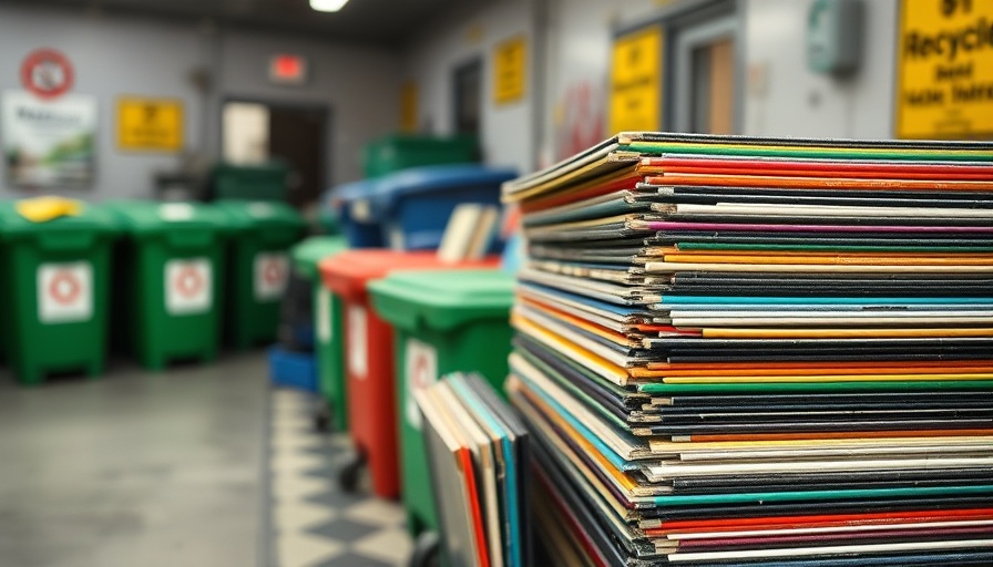 Colorful vinyl records being recycled, promoting recyclability.