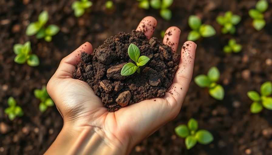 Hand holding soil in a garden, showcasing ways to improve soil quality.