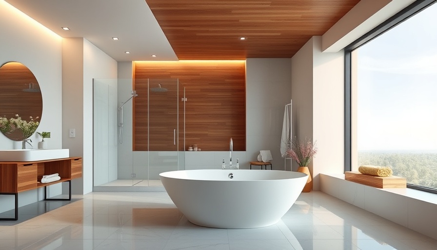 Modern bathtub in a luxurious bathroom with contemporary design.