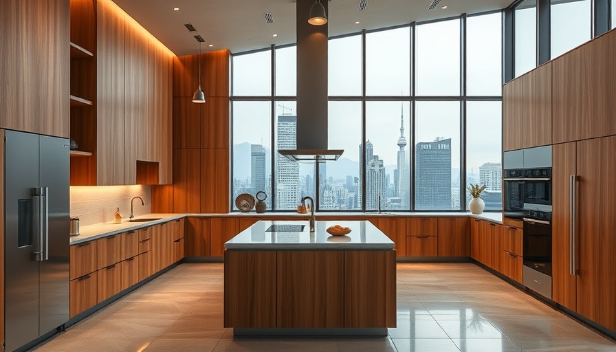Modern kitchen remodel 2025 with smart appliances and wooden cabinets.