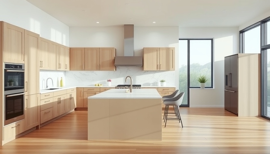 Modern kitchen design for small spaces with marble island.