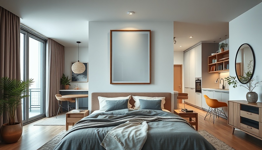 Strategic poster placement techniques in stylish modern apartment.