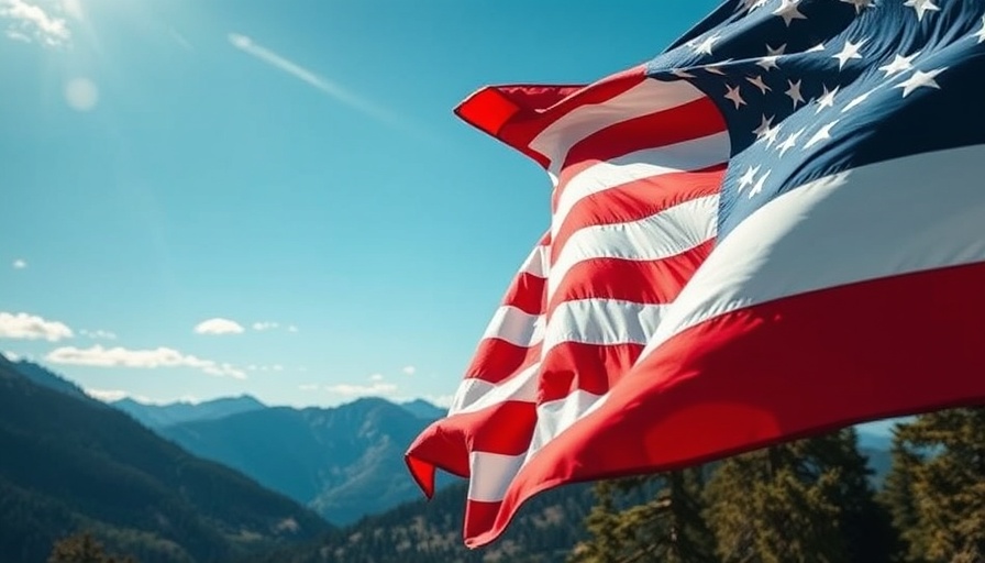 National Parks celebrate Fourth of July with waving American flag.