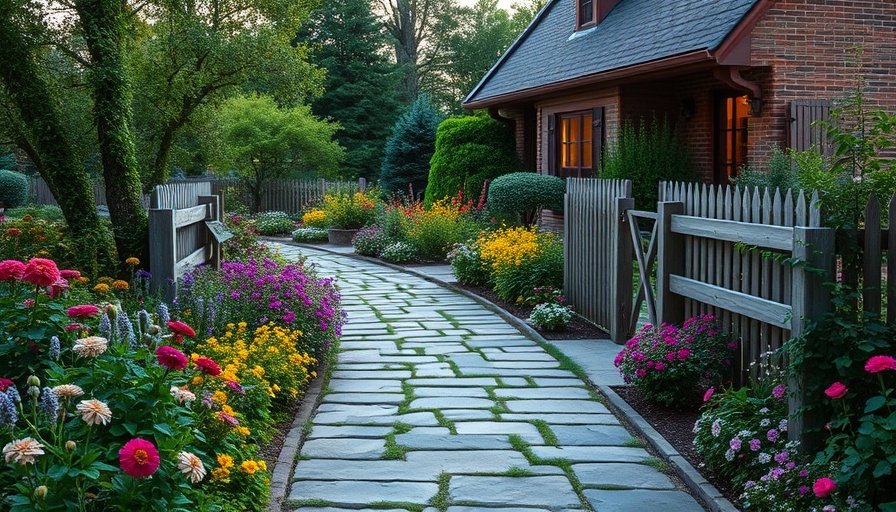 Charming garden pathway with warm lighting design.