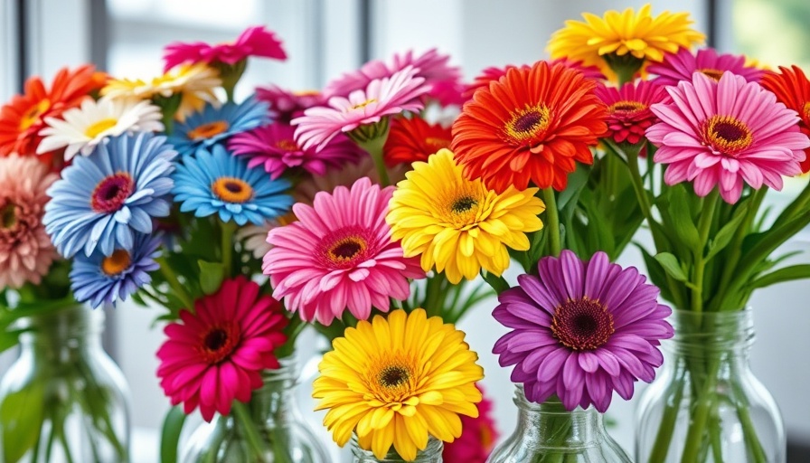 Vibrant cut zinnia flowers in glass bottles showcasing care tips.