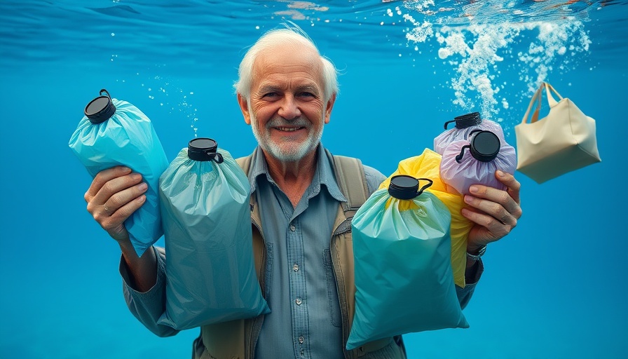 Van life water storage solutions displayed by an elderly man.