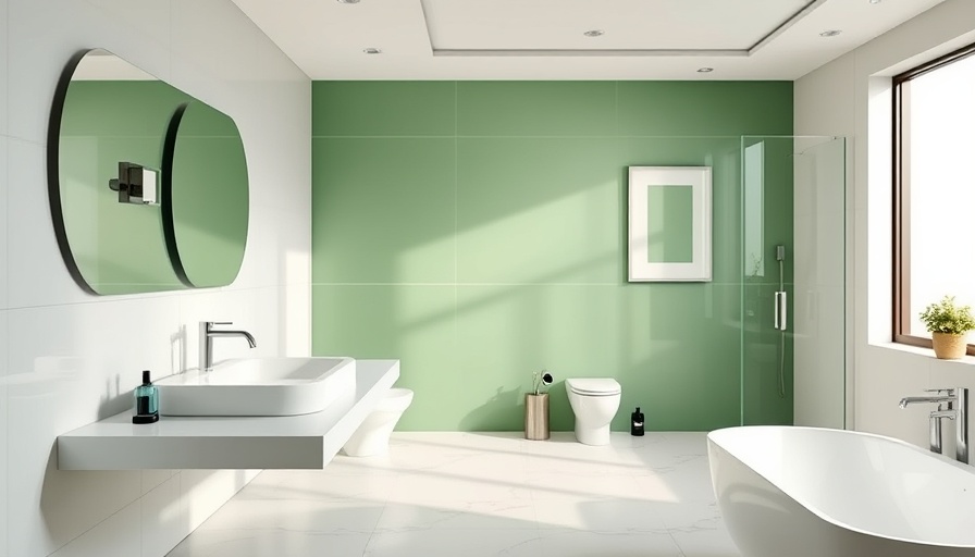 Modern bathroom with green accents showcasing plumbing upgrades for luxurious feel.