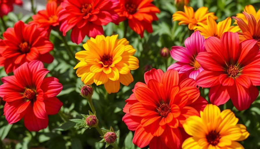 Colorful flowers thriving with little water, vibrant blooms.