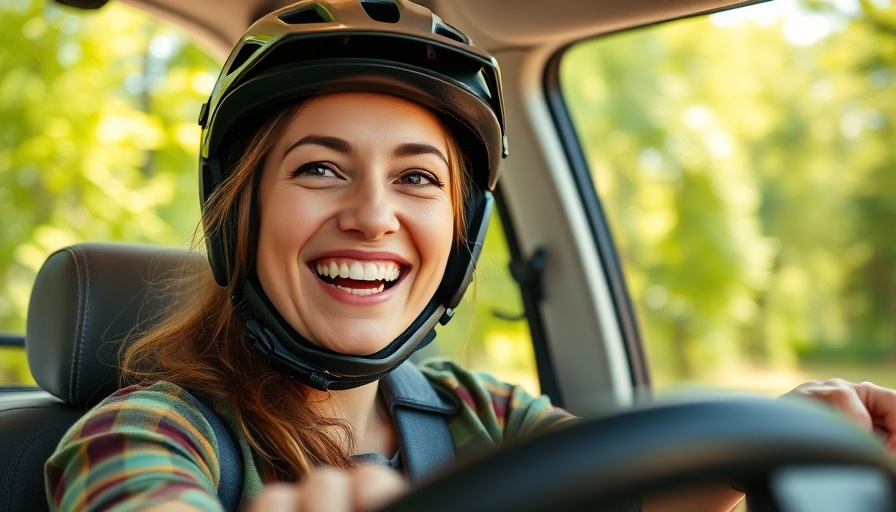 Smiling woman outdoor RV adventure full time tips