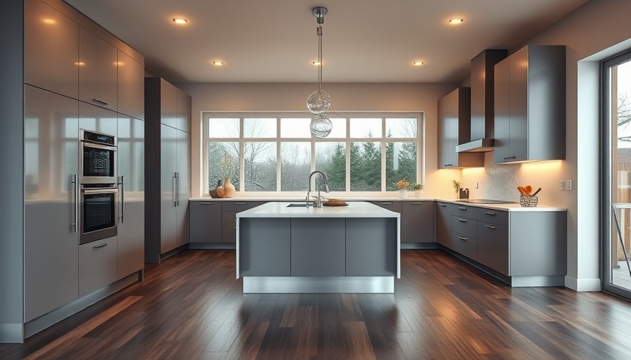 Modern kitchen featuring a range and wall oven, stylish lighting.