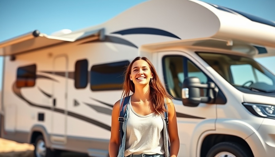 Smiling couple enjoying affordable RV lifestyle outdoors.
