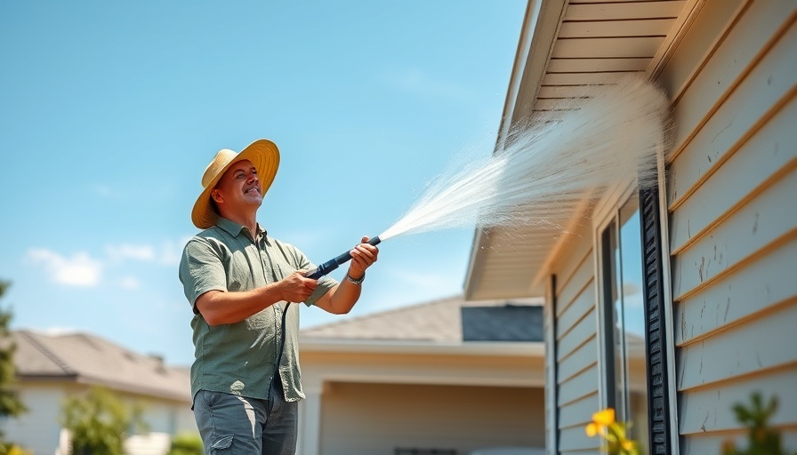 Pressure washing business tips, person cleaning house exterior, vivid scene.