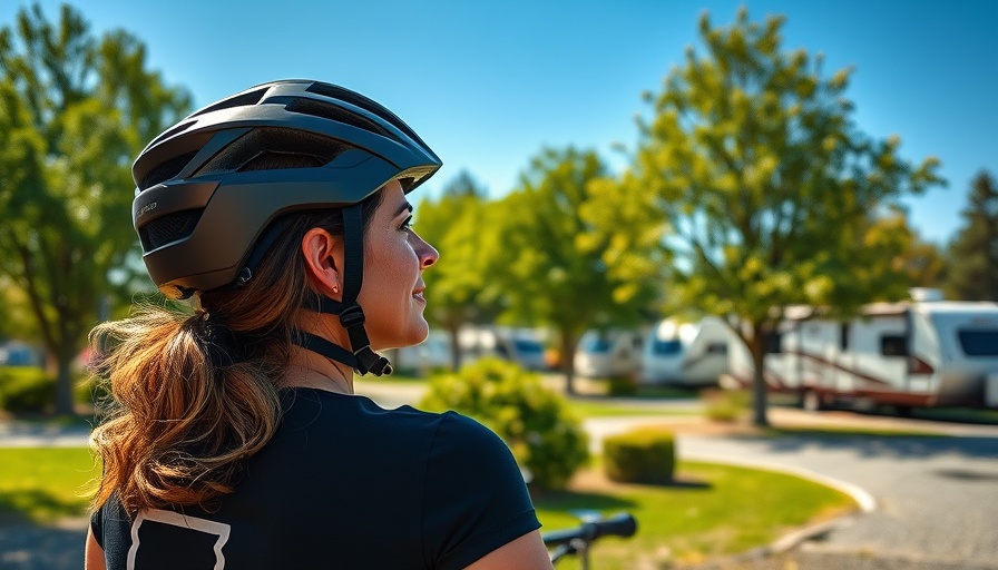 RV life for beginners at Deer Park RV Resort with cyclist.