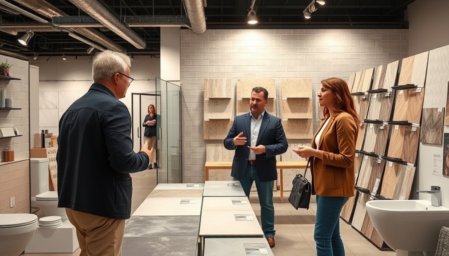 Professionals discussing thoughtful tile choices in a showroom.
