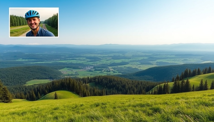 Kettle Falls landscape with cyclist inset, full time RV living tips.