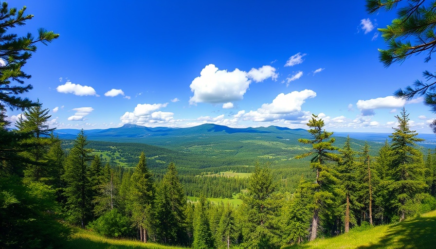 Beautiful forest landscape near Kettle Falls, Washington.