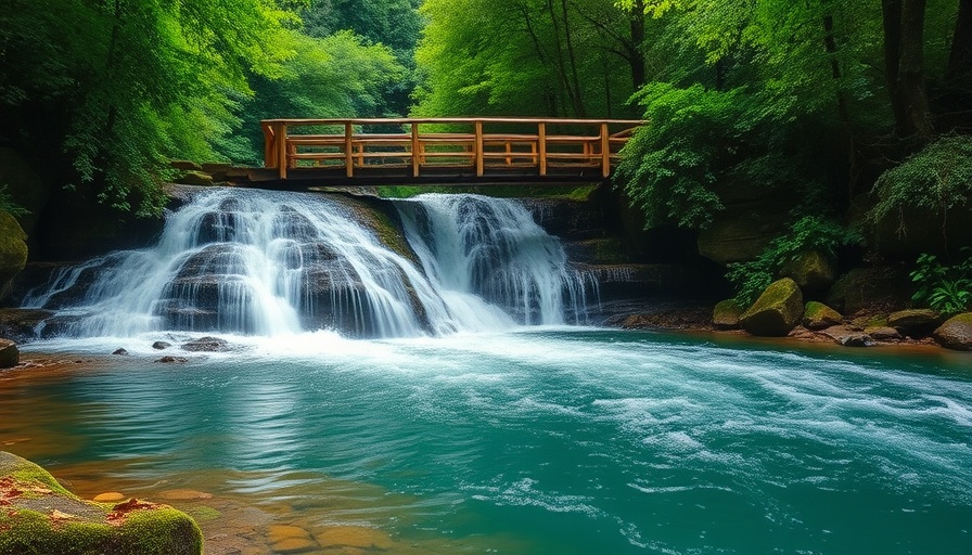 Waterfall in Olympic National Park with lush greenery.