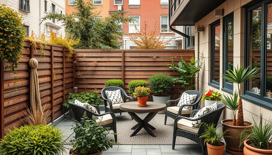 Cozy urban patio with low-maintenance garden design.