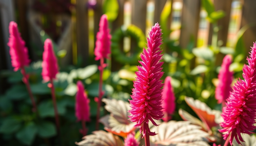 Vibrant Hopi Red Dye amaranth with burgundy leaves in sunlight.