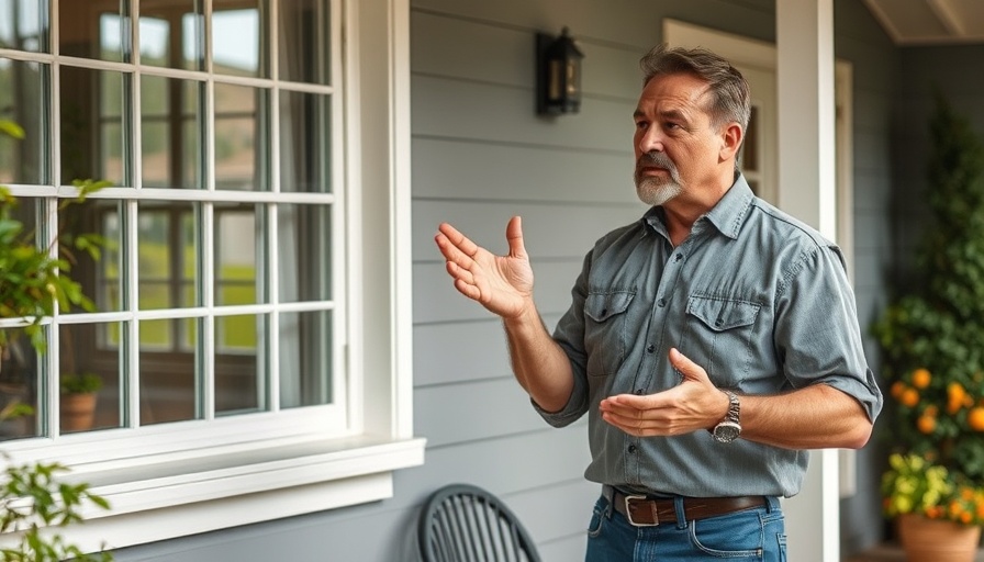 Man discussing pressure washing business tips on a porch.