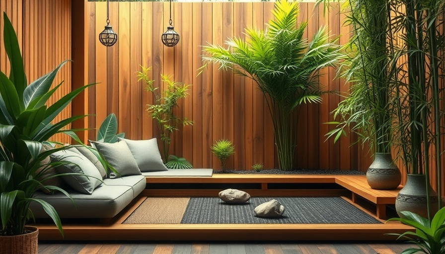 Backyard luxury upgrades with a serene seating area and zen garden.