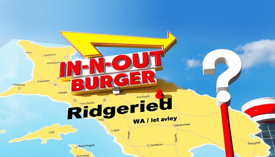 In-N-Out Burger Washington new location map illustration.