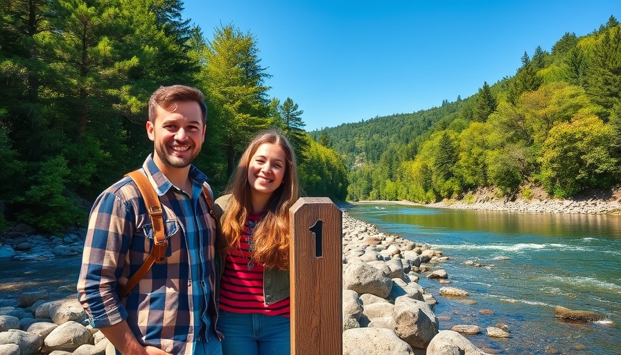 Cheerful couple on a Mississippi River RV adventure