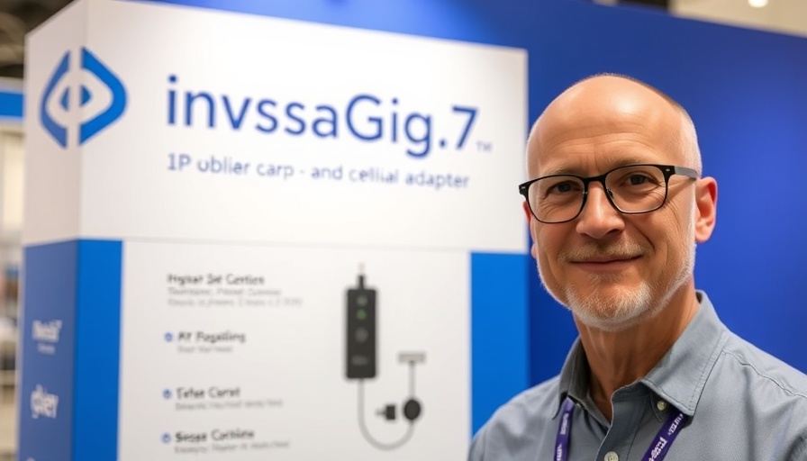 InvisaGig 1.2 mobile internet solution with man and adapter in focus.