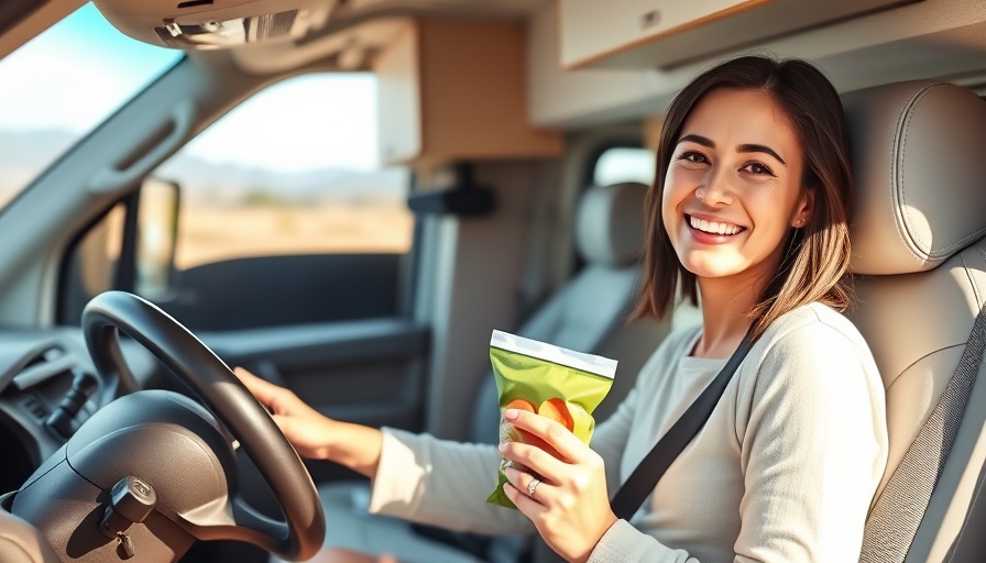 Woman enjoying family RV travel through Missouri, seated joyfully.