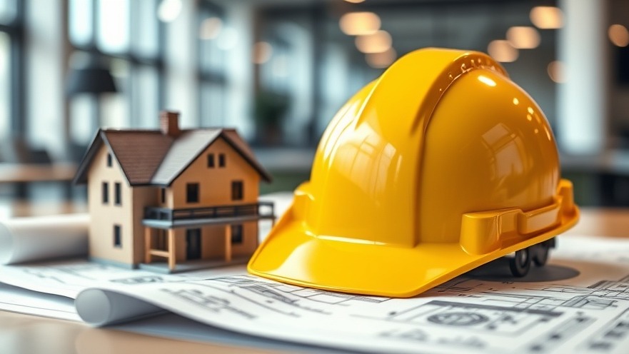 Detailed yellow helmet on blueprints, symbolizing Florida home improvement permits.