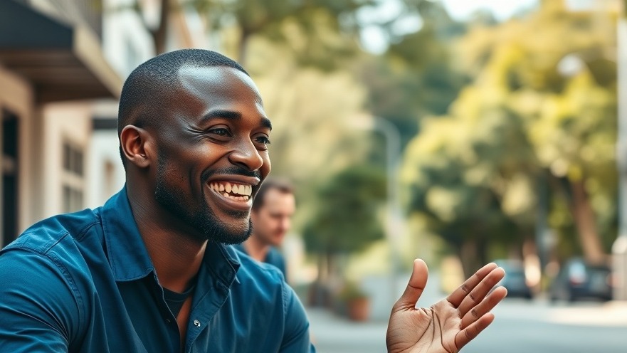 Smiling man sharing pressure washing business tips outdoors in vibrant colors.