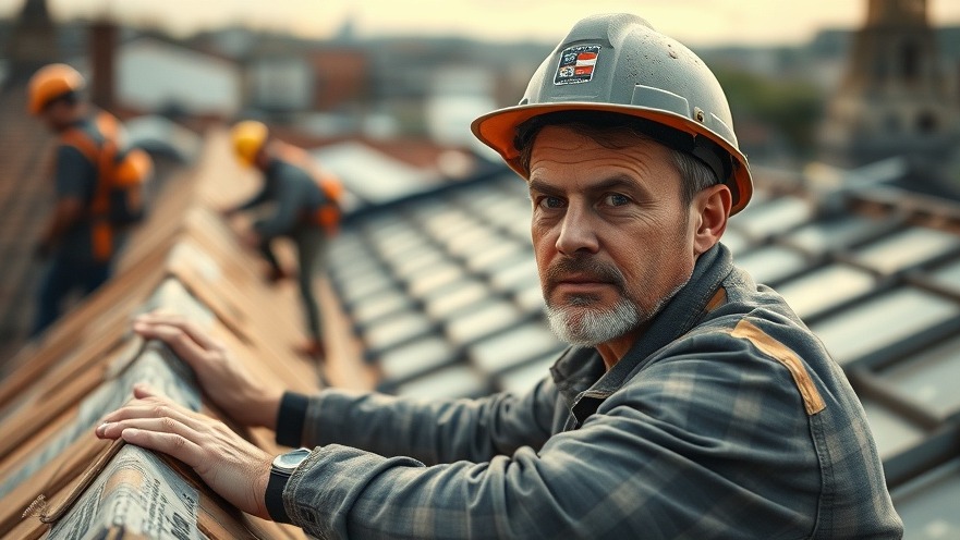 Man applying self-sealing membrane for roof flashing during home maintenance.