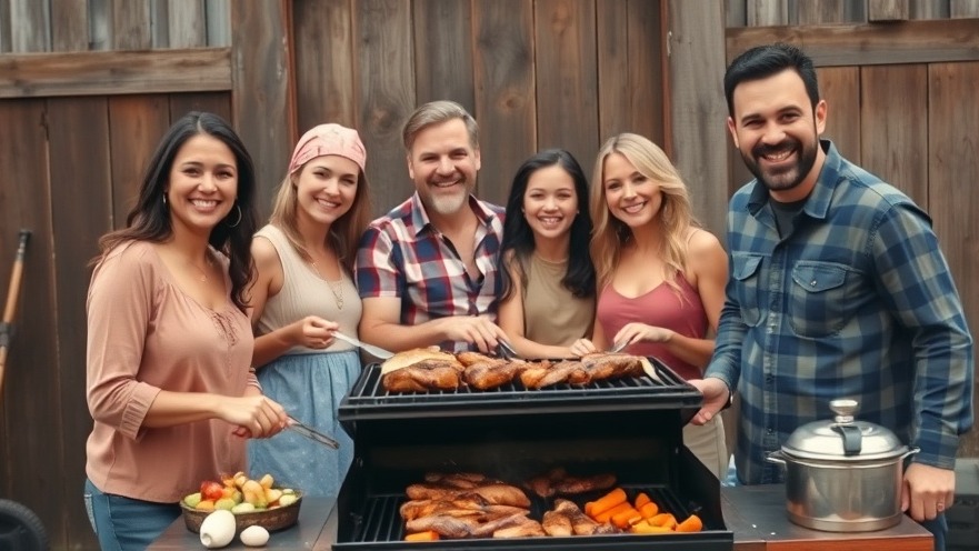 American family enjoying BBQ traditions and grilling techniques by the grill.