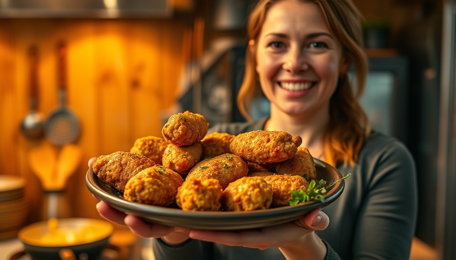 Sheet-Pan Hot Honey Chicken recipe demonstration in a kitchen.