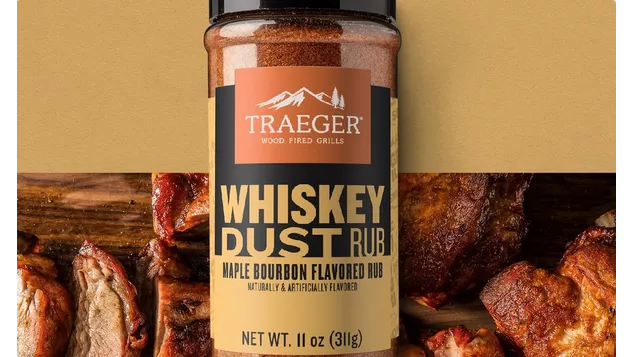 Rib with barbecue sauce in kitchen, Whiskey Dust theme
