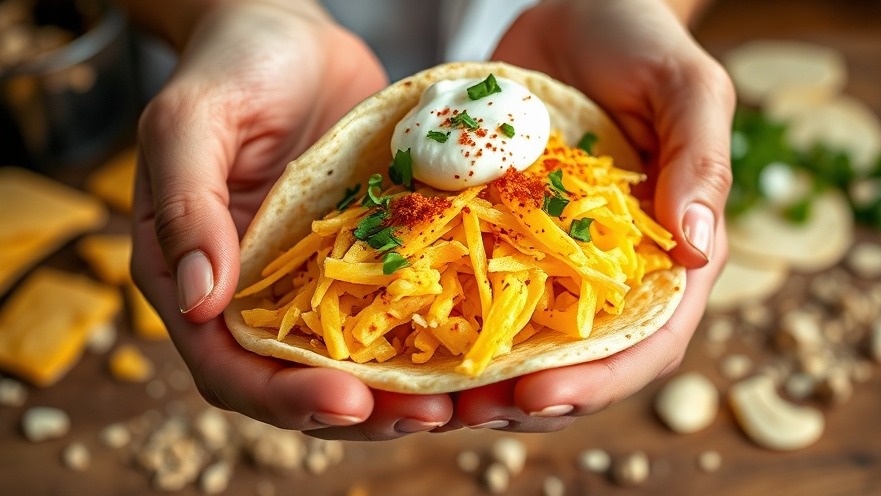 Delicious breakfast taco with scrambled eggs, cheese, and homemade barbecue sauce, perfect for BBQ breakfast ideas.