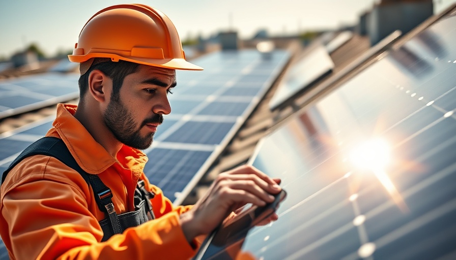 Solar Maintenance Costs Illustrated: Worker Inspects Solar Panel