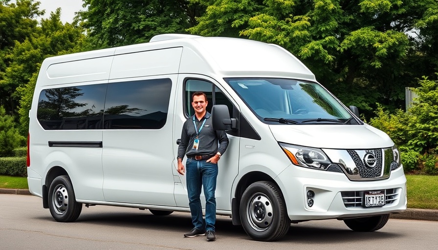 Nissan Interstar-e electric van review with man in greenery