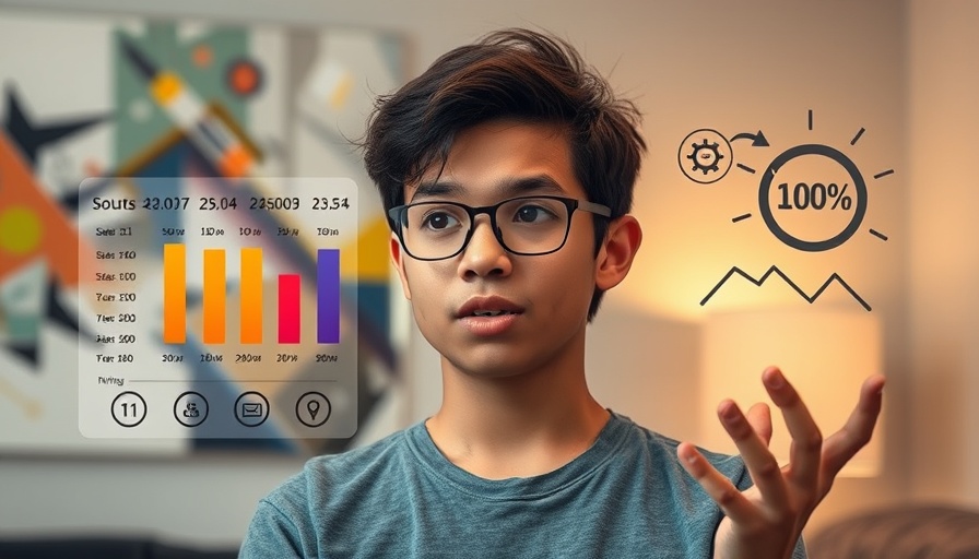 Person explaining residential solar battery size with icons.